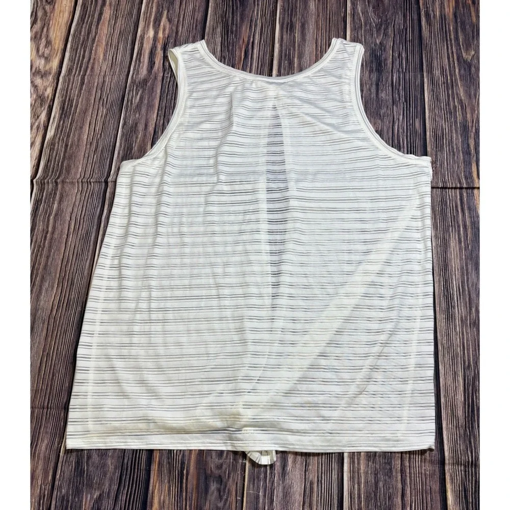 Lululemon Meet Halfway Tank Top Womens Striped White Size 8 Open Back Tie Back